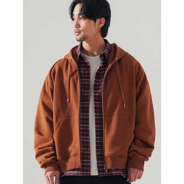 뉴웨이브 크롭 후드집업 브릭오렌지 SJHD1535