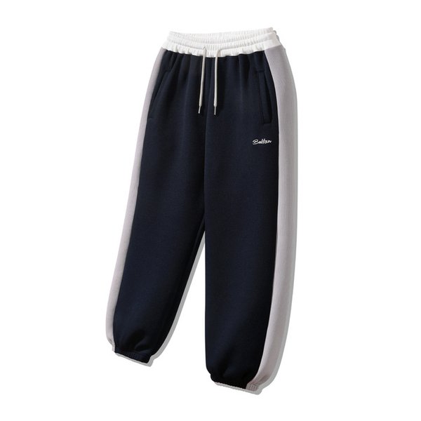 Contrast side 크로플 트레이닝 조거 팬츠 BK9983_네이비