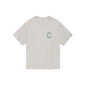 C 로고 렌티큘러 티셔츠 헤더 그레이 CO2402ST56HG