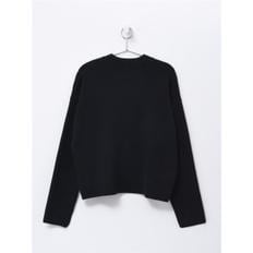 (W) 하트로고 크루넥 니트 UKS046.KN0042 BLACK/001