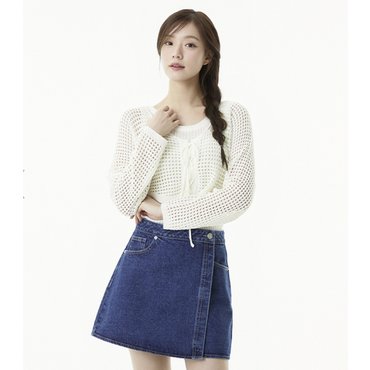플라스틱아일랜드 [SET]리본장식 니트 가디건+골지니트탑 (PR2KG481)