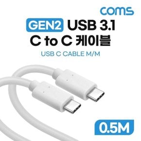 Coms USB 3.1 Type C 케이블 GEN2 10Gbps C타입 0.5M (WBAA120)