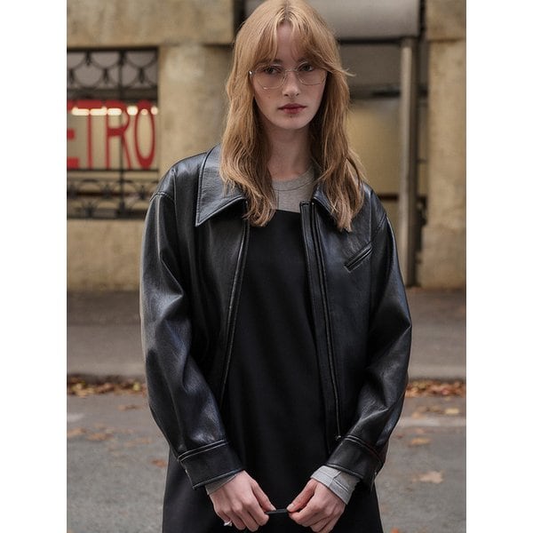 [단독]루시 비건 레더 자켓_블랙 / LUCY VEGAN LEATHER JACKET_BLACK