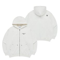 BASIC LOGO NEEDLEWORK HOODIE ZIP UP CREAM 베이직니들워크집업 크림 ZPPLBS-CRM