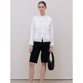 Layered string blouson_white