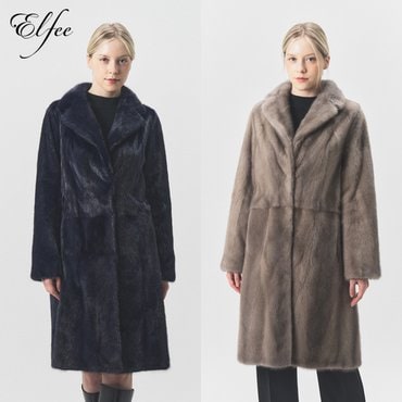 진도 엘페 [진도 Elfee] 풀스킨 휘메일 유색 밍크 롱코트(E8W3EC13_)