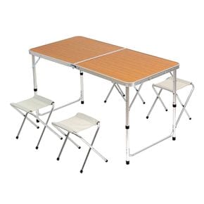 캠핑 접이식 테이블 의자 세트 4인용 휴대용