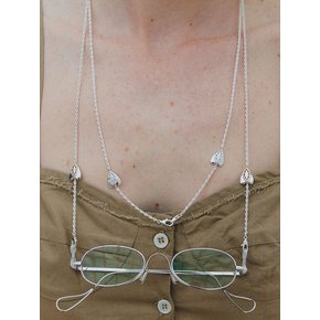 HEART EYEGLASS CHAIN NECKLACE [SILVER]