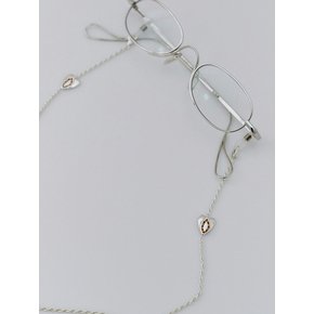 HEART EYEGLASS CHAIN NECKLACE [SILVER]