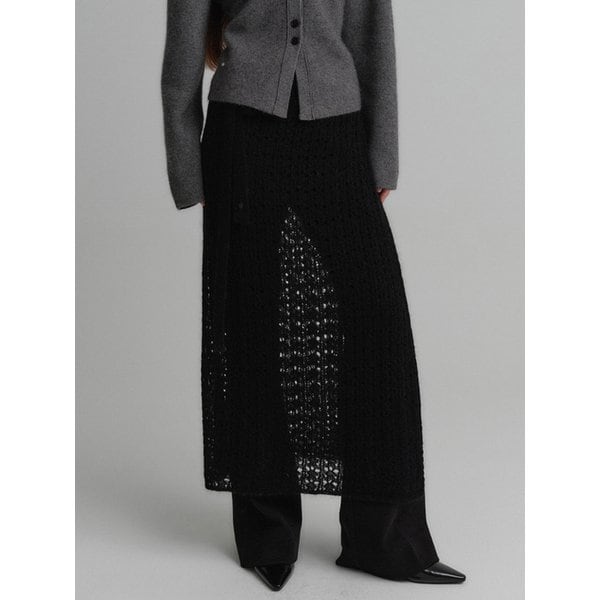 끌로에 레이어드 울 니트 스커트_블랙 / CHLOE LAYERED WOOL KNIT SKIRT_BLACK