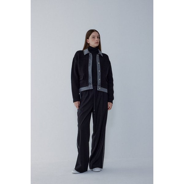 데님 패치 카라 니트 가디건 7156150800199