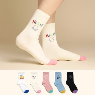 삭피엔스 여자 패션양말 스마일 데이 5color