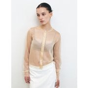 GLITTER SHEER KNIT CARDIGAN [IVORY][NAVY BLACK]