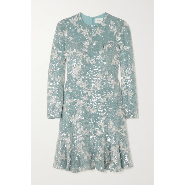 Bette Sequined Embroidered Crepe Mini Dress 라이트 블루 1647597283366073