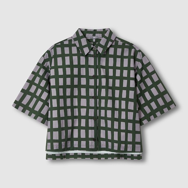 여 돌담 체크 반팔 셔츠 J115303007043