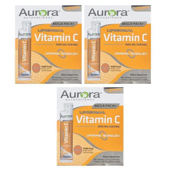 오로라 메가 팩 플러스 리포조말 비타민C 20ml x 32포 3박스 HIS (S44005547)