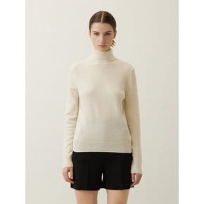 Italy Cashmere 100% Turtle Neck Ivory