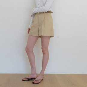 Sun Pin-tuck Shorts - Beige