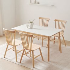 헤라 4인용 포세린 세라믹 원목 식탁 세트+의자 4개
