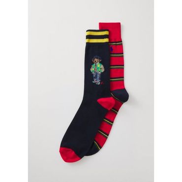 이스퀘어 5188322 Ralph Lauren BEAR CREW SOCK UNI 2 PACK - Socks navy