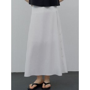플레어 A라인 스커트_White