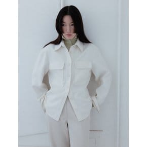 Two-Pocket line Shirt_Ivory