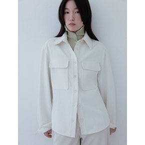 Two-Pocket line Shirt_Ivory