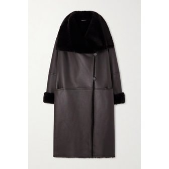 토템 패널 시어링 코트 다크 브라운 46376663162963478