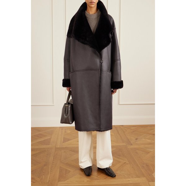 패널 시어링 코트 다크 브라운 46376663162963478