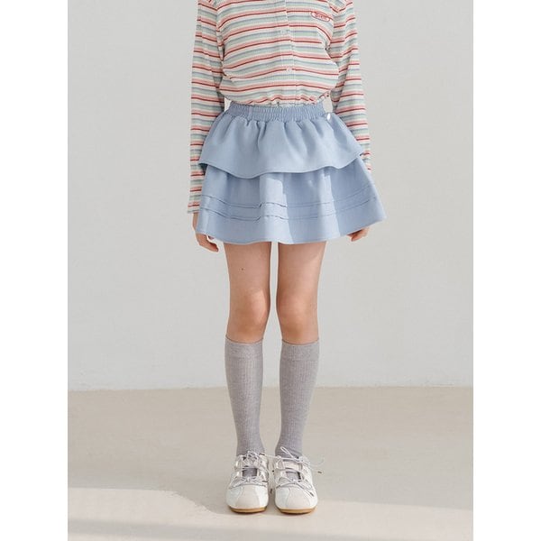 샴브레이 티어드 스커트