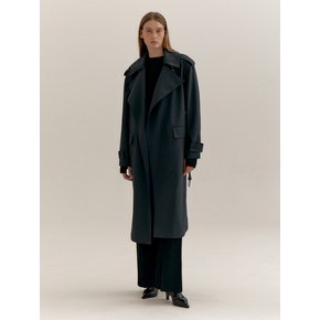 WOOL DETACHABLE SLEEVE TRENCH COAT (CHARCOAL)