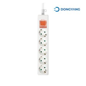 동양전자산업 5구 메인스위치 양극 차단형 멀티탭 화이트 DYM-G5C(SC)-015 (1.5m)