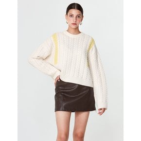 Signature Line Crop Cashmere Knit (Ivory)