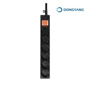 동양전자산업 6구 양극 차단형 멀티탭 블랙 DYM-G6C(SC)-100B (10m)