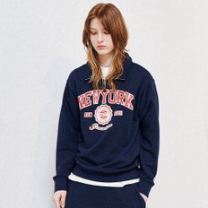 UNISEX 뉴욕 코지 하프 집업 맨투맨 [NAVY] / SBD1U02004-WOMAN