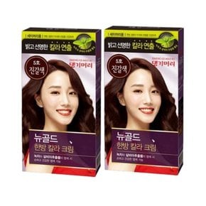 뉴골드 한방 칼라크림 5호 진갈색 X 2개 선명칼라