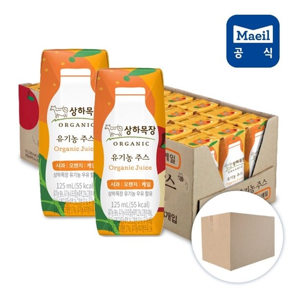 G 매일 상하목장 유기농 사과오렌지케일 주스 125ml 48팩