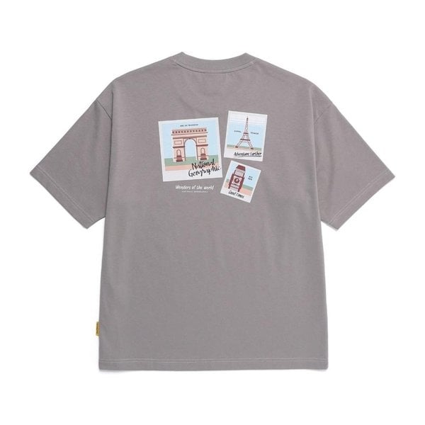 [여주점] N252UTS110 오비스 유니 유럽 랜드마크 그래픽 세미오버핏 반팔 티셔츠 GREY