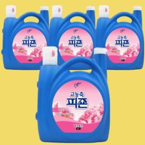 피죤 고농축 섬유유연제 대용량 핑크로즈 강력탈취 6L x4개