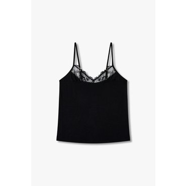 EMPORIO ARMANI 여성 레이스 브이넥 레이온 파자마 탑 (0825113504)