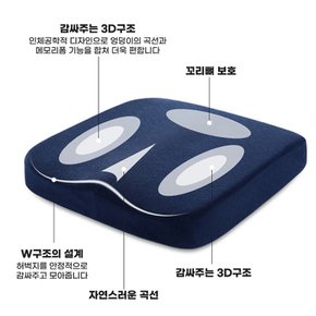 두꺼운 높이 6cm 메모리폼 방석 수험생 학생 사무실 의자 사각