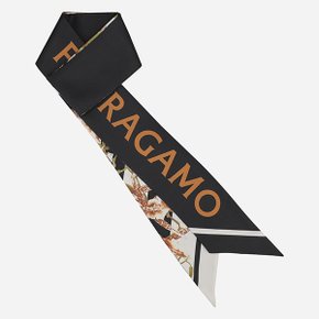 [시흥점] 6S 321242 789920 가이아 프린트 실크 방도 스카프 아이보리 블랙