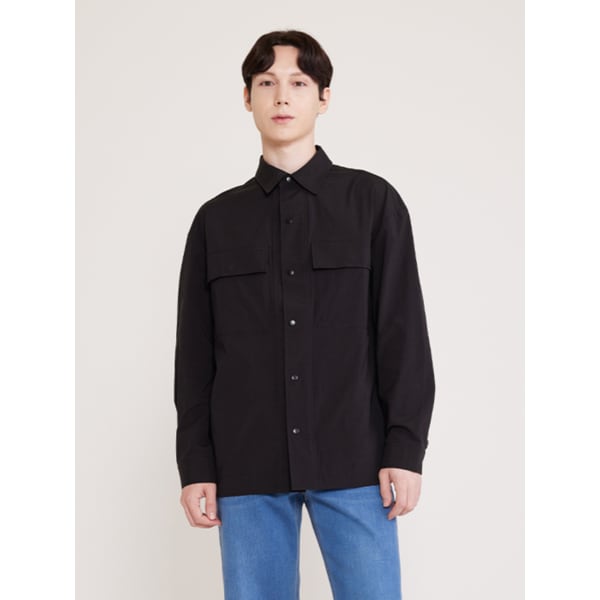 남성 플랩 요크 셔켓 (BLACK)