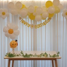 DIY 옐로우 풍선가랜드 /생일파티 브라이덜샤워 베이비샤워 생일꾸미기 환갑 풍선장식 돌잔치준비 웨딩촬영 홈파티