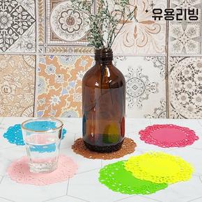 실리콘 컵받침 컵받침대 티코스터 도일리