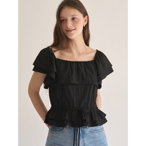 Daria Ruffle Blouse (Black)