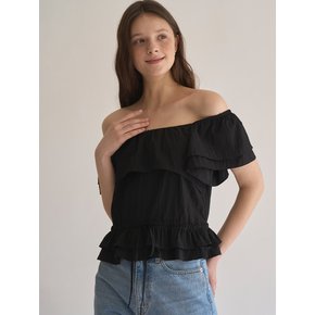 Daria Ruffle Blouse (Black)