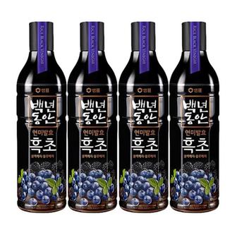  샘표 백년동한 현미발효 흑초 블랙베리 블루베리 900ml x 4개