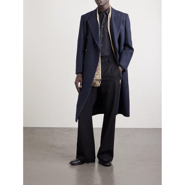 보디 월도프 더블브레스트 핀스트라이프 울 코트 46376663162882935