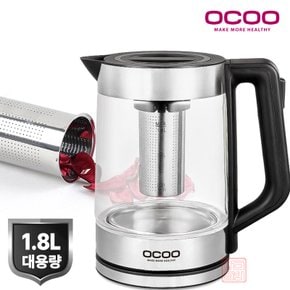 1.8L 대용량 전기포트 위생적인 유리포트 스텐열판 원터치 ON/OFF 무선 전기 커피 티 차 포트 주전자